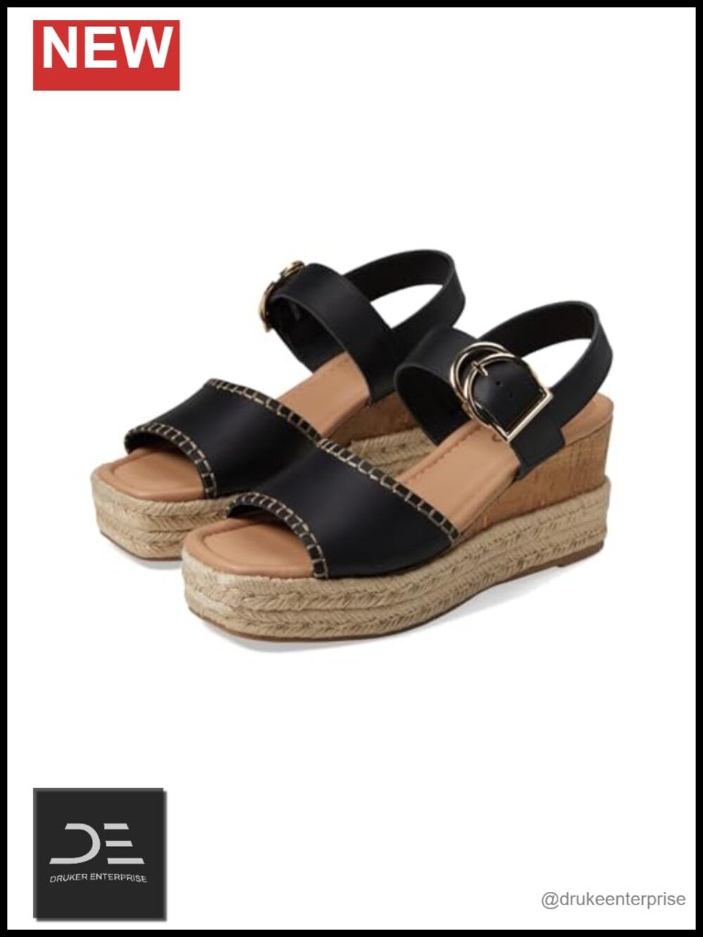 Blondo Gillian Women's Platform Sandals Leather Water Resistant Woven Wedge